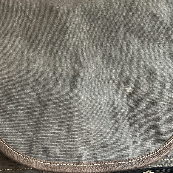 Clea Ray, Gray & Brown, Repurposed Military Canvas, Backpack. - Picture 7 of 9